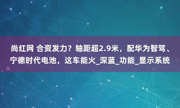 尚红网 合资发力？轴距超2.9米，配华为智驾、宁德时代电池，这车能火_深蓝_功能_显示系统