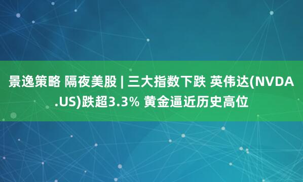 景逸策略 隔夜美股 | 三大指数下跌 英伟达(NVDA.US)跌超3.3% 黄金逼近历史高位
